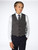 boys grey check waistcoat