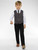 Tweed grey waistcoat and black trouser set