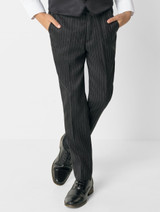 black striped trousers