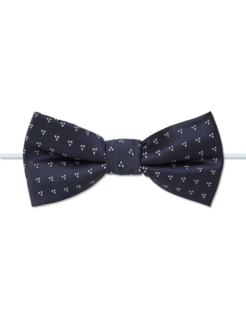 Boys navy trio dot elasticated dickie bow