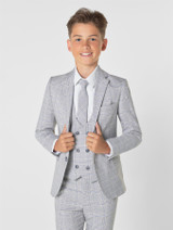 Boys grey check suit