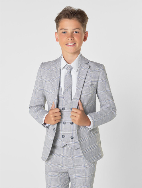 Boys grey check suit