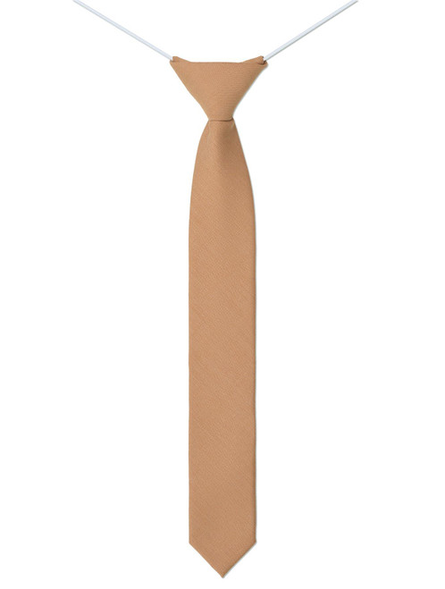 Boys skinny elasticated camel beige tie