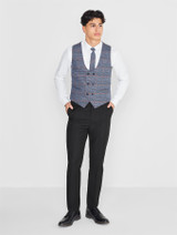 Boys blue checked wedding suit