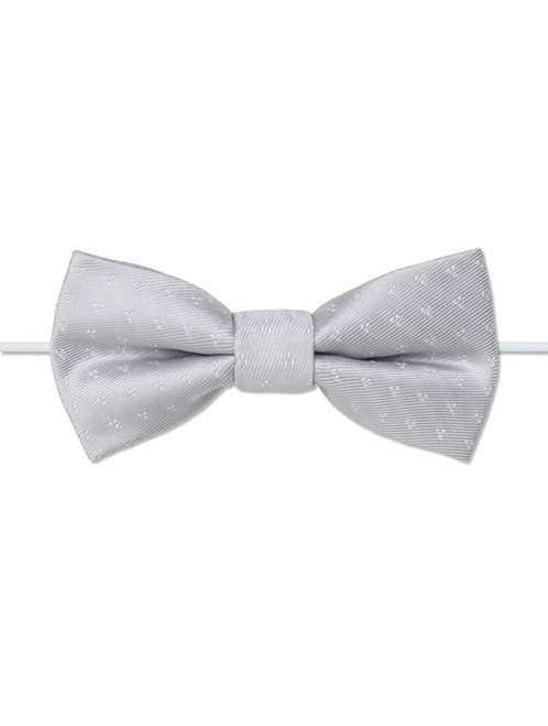 Boys elasticated silver trio dot dickie bow
