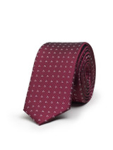 Boys burgundy trio dot skinny tie