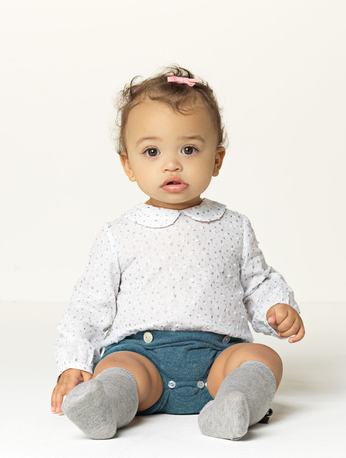 baby girls white & green romper
