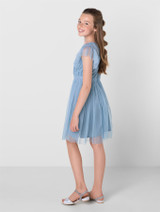 Blue junior bridesmaids dress