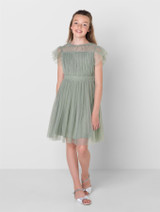 Girls green sustainable dress