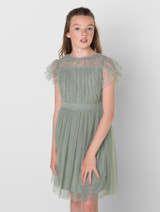 Girls green party dress