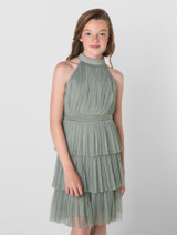 Green junior bridesmaids dress