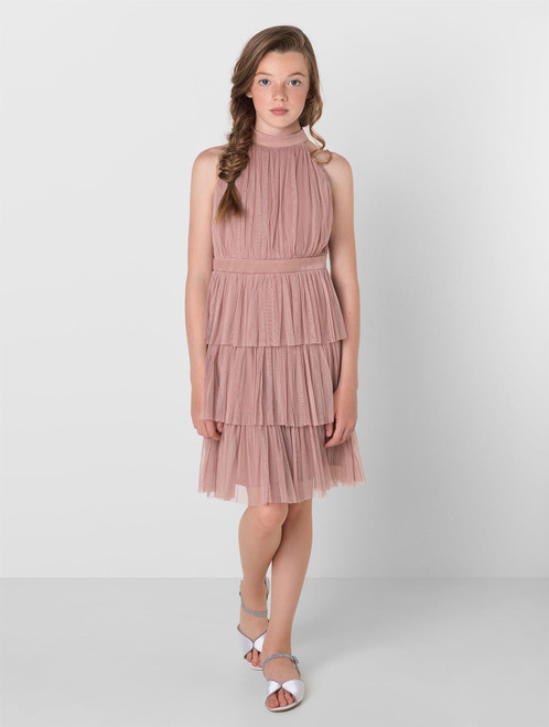 Girls blush pink sustainable dress