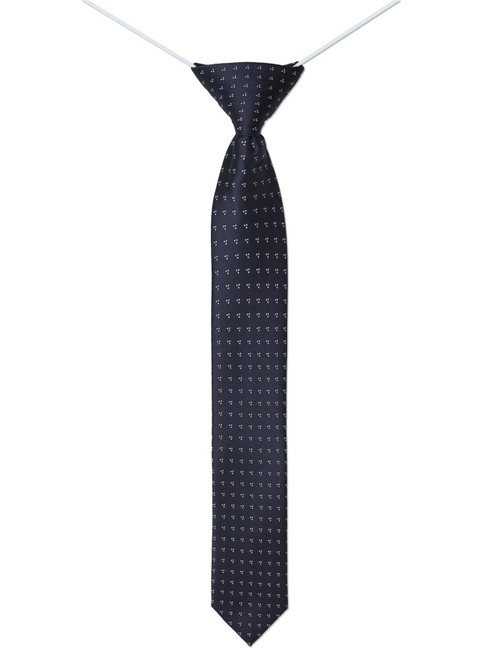 Boys navy trio dot skinny elasticated tie