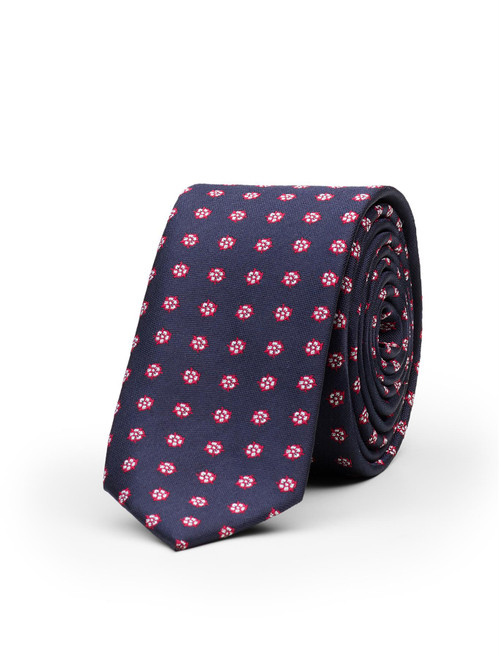Boys navy tudor rose tie