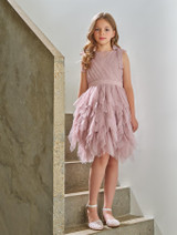 Girls pink sustainable dress