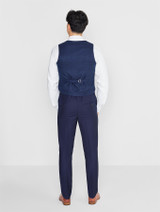 Navy check prom suit