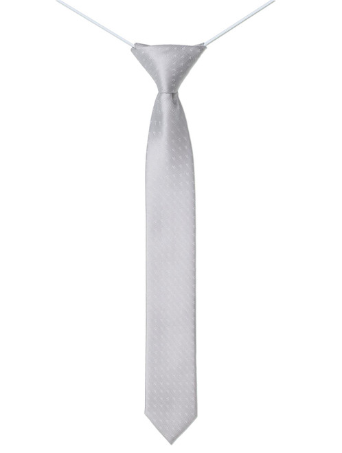 Boys silver trio dot elasticated tie