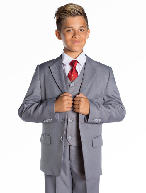 Boys grey suit with choice of communion tie