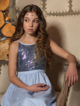Girls ice blue dress - Evelyn