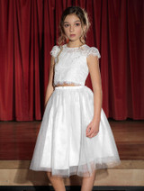 Girls white top & tutu skirt set - Frances