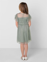 Junior bridesmaids green dress