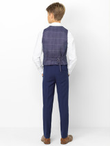 Boys navy & check suit - Monaco