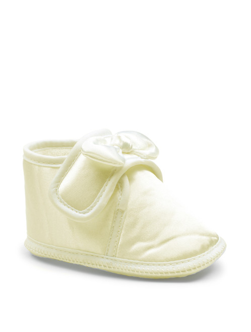 Girls ivory baby velcro shoes