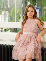 Girls pink sustainable party dress