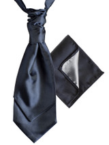 Navy cravat and hanky