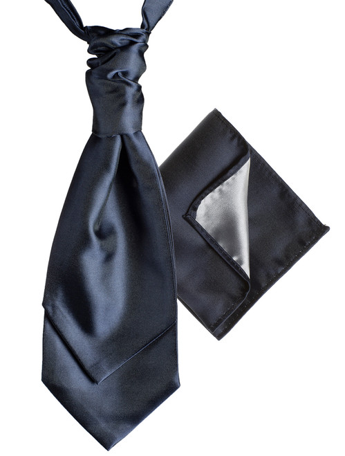 Navy cravat and hanky