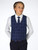 boys navy check waistcoat