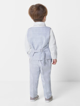Boys checked light blue suit - Charlie