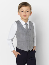 boys grey check waistcoat