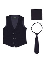 Boys navy waistcoat - David