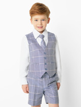boys blue check suit