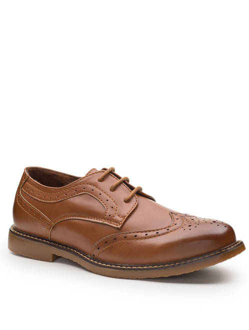 Boys tan communion brogues