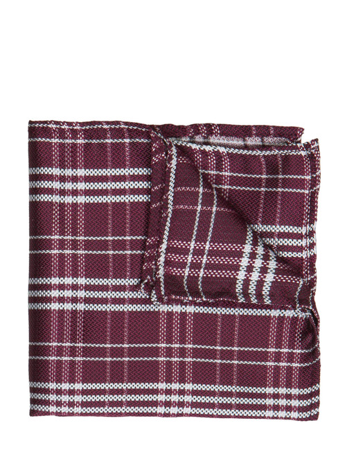 Boys burgundy hanky - Plaid