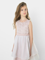 pink flower girl dress