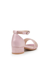 girls pink kitten heel shoe