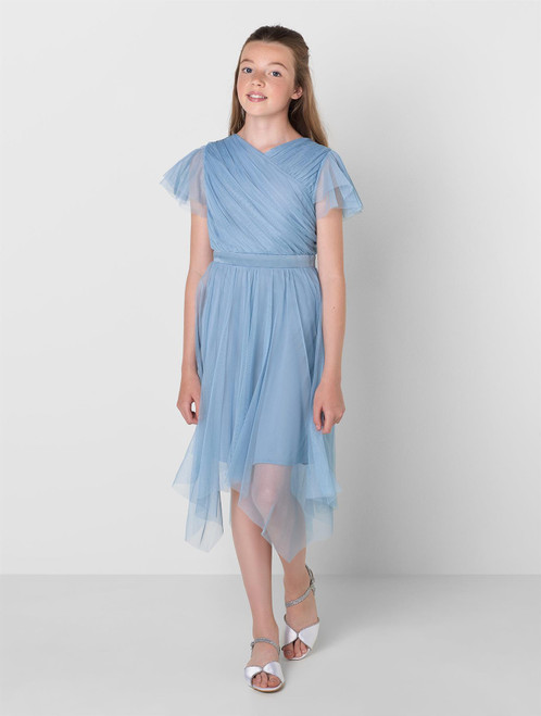 Girls blue sustainable dress