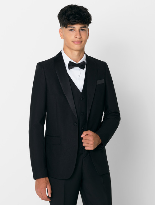 Teen boys black tuxedo suit